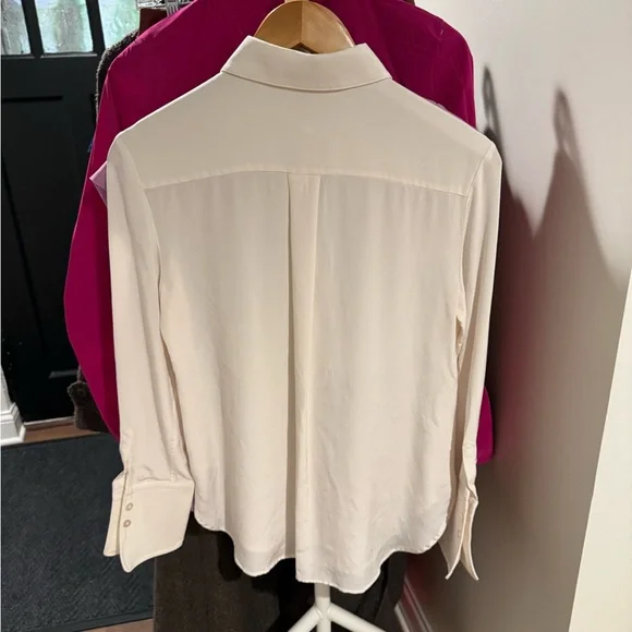 MM Lafleur Cream Button Down Shirt with Dress Collar - Picture 2 of 2